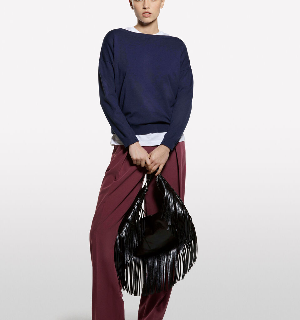 Marineblauer Pullover mit U-Boot-Ausschnitt - pullover u-bootausschnitt für damen - Dunkelblau | Sisley image number 1